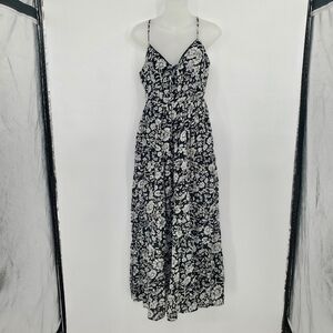 ♤♤ Mi Ami Sleeveless Black Floral  Maxi Dress Size Medium